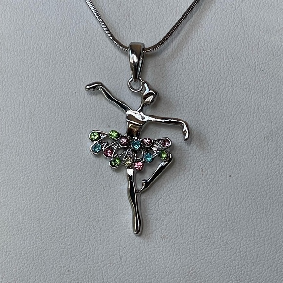 Jewelry - Elegant Silver Ballerina Pendant Necklace